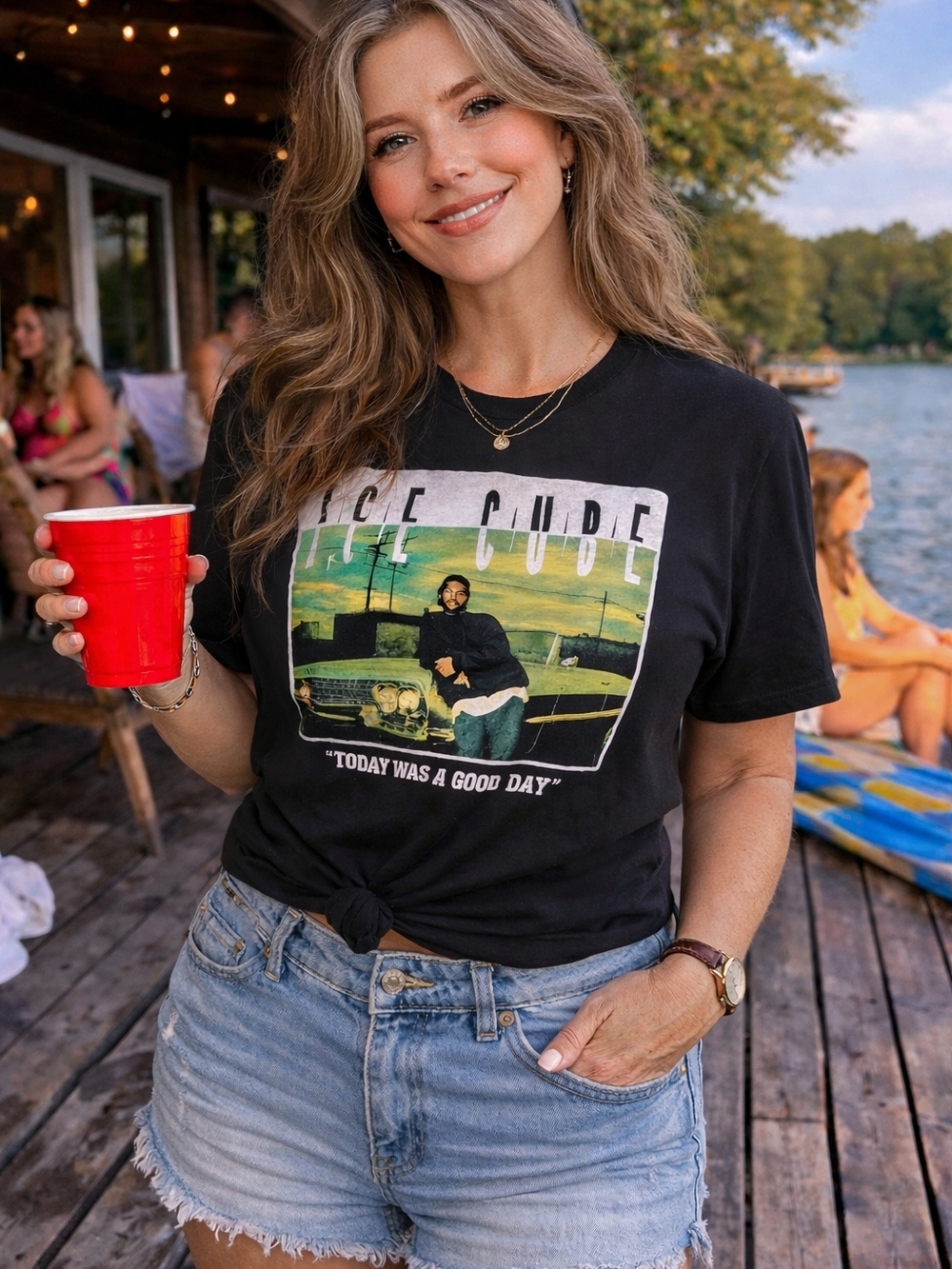 Ice Cube "Today Was A Good Day" Black Graphic Short Sleeve Tee Size S Men's